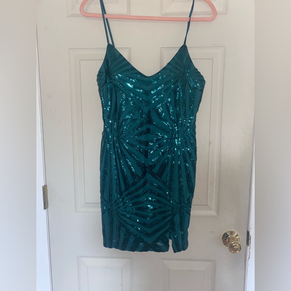 Emerald Green Sparkling Going Out Dress (Bodycon)